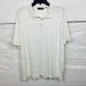 MURANO liquid cotton white collar short sleeve mens shirt size XL